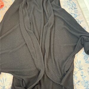 Women's Black Open-Front Sweater